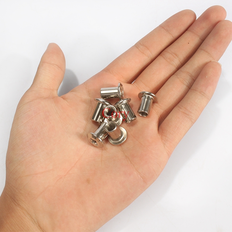 Furniture Hardware Barrel Nut - 10pcs 6mm Barrel Nut Flat Head
