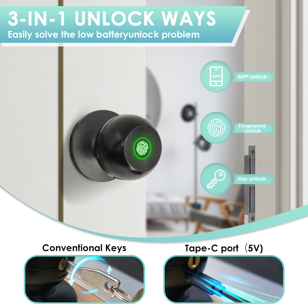 Tuya Electronic Door Lock Smar - огляд і ціна Door Handle Bar