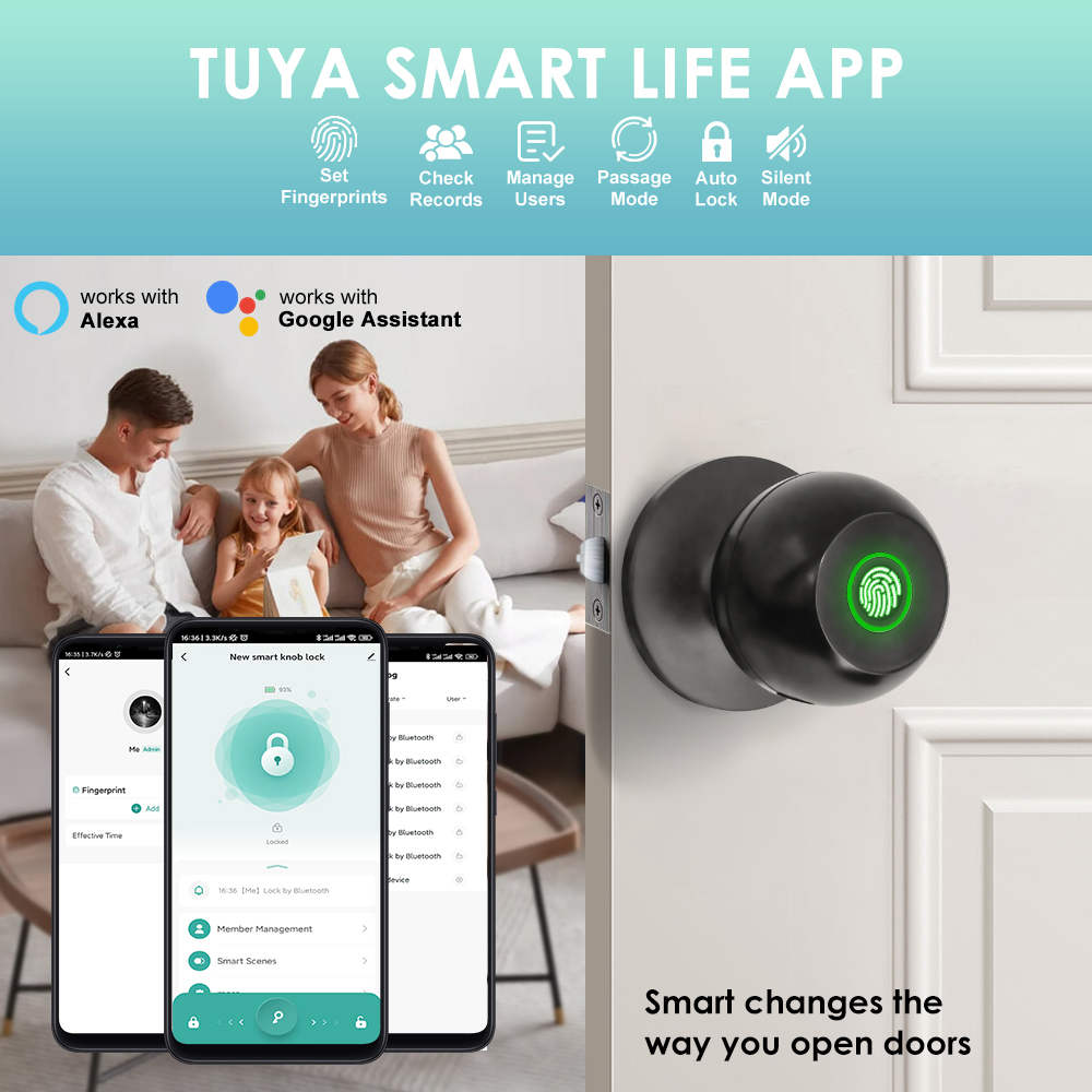 Tuya Electronic Door Lock Smar - огляд і ціна Door Handle Bar