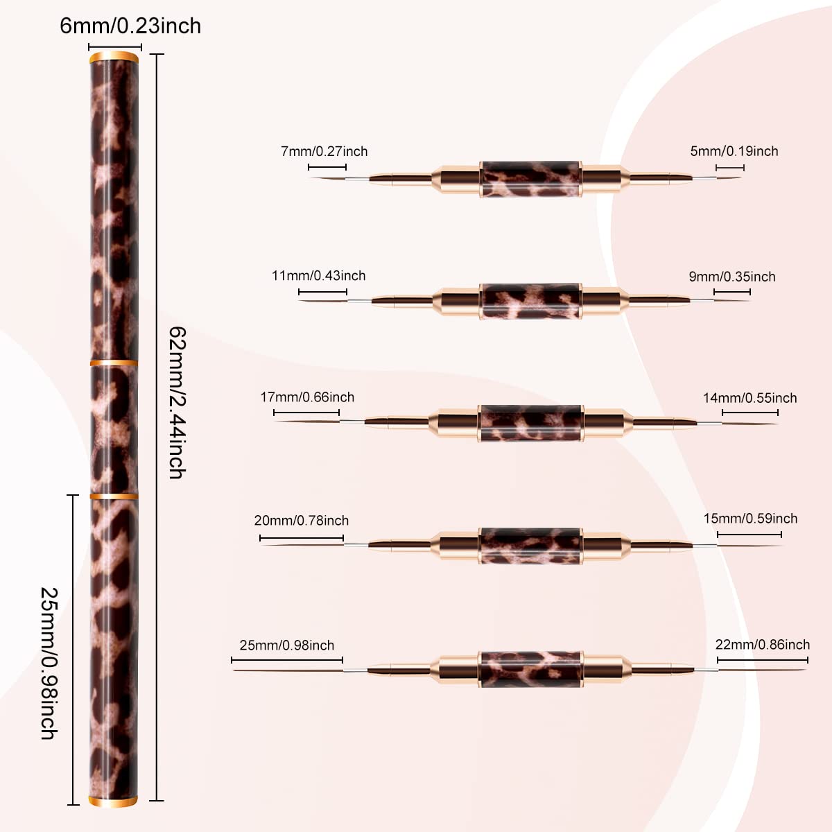 Liner Brush for Nails,5Pcs Dou - огляд і ціна Furniture Hardware Nails