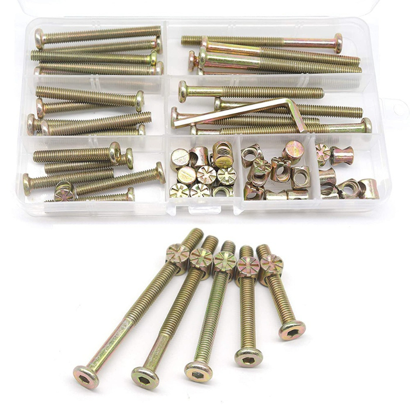 50pcs M6x40/50/60/70/80mm Crib - огляд і ціна Furniture Hardware Barrel Nut