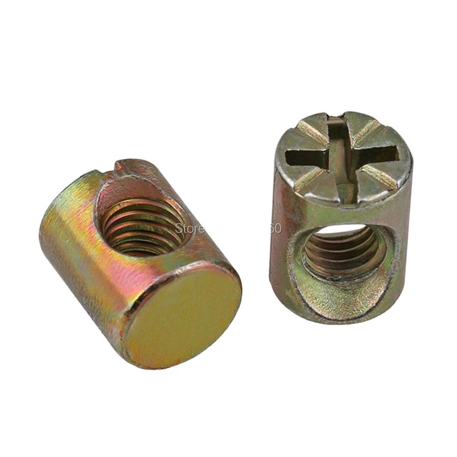100pcs Color Zinc Plated Slott - огляд і ціна Furniture Hardware Barrel Nut
