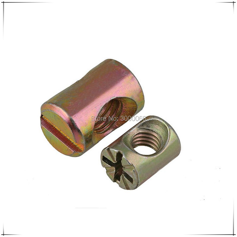 100pcs Color Zinc Plated Slott - огляд і ціна Furniture Hardware Barrel Nut