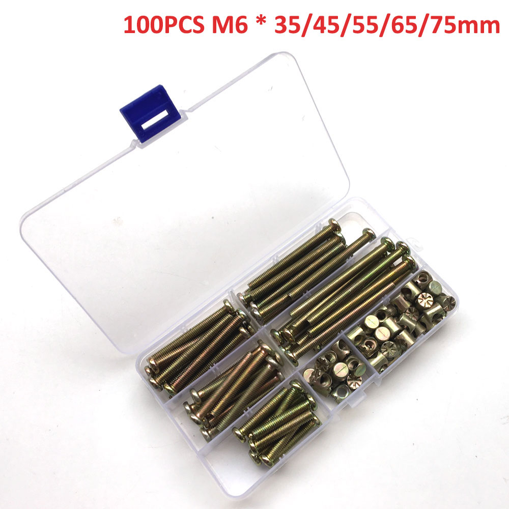 100Pcs M6 Barrel Dowel Nut Zin - огляд і ціна Furniture Hardware Barrel Nut